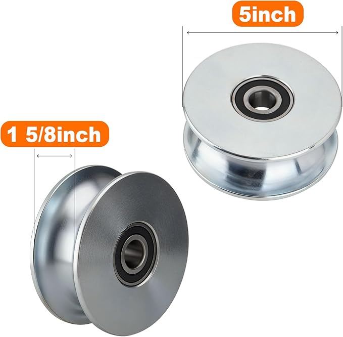 SPARKWHIZ 5 inch Sliding Gate Rollers Fits 1-5/8" Pipe, Gate Hardware Kits Chain Link Fence Parts