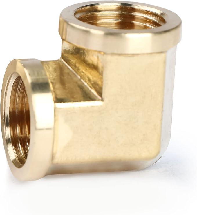 U.S. Solid 2pcs 90 Degree Barstock Street Elbow Brass Pipe Fitting (1/2" NPT Female x 1/2" NPT Female)