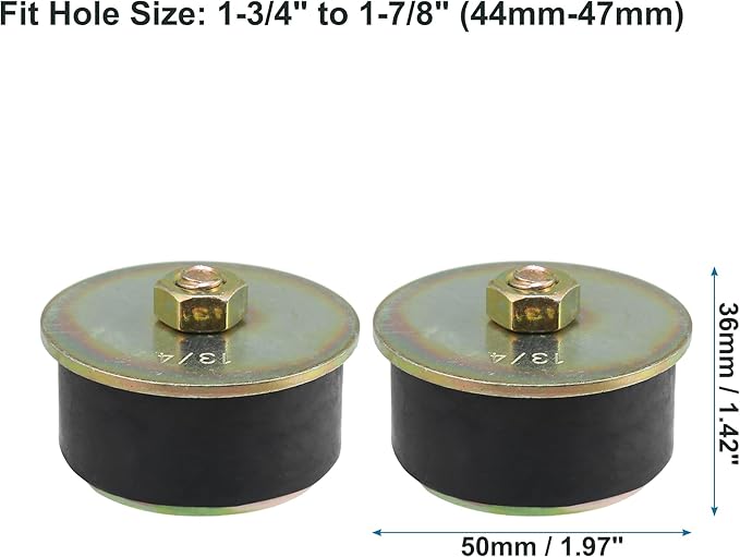 X AUTOHAUX 4pcs Automotive Rubber Freeze Plug Rubber Expansion Plug Fit Hole Size 1-3/4" to 1-7/8" 44mm-47mm