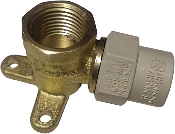 XFITTING 10 Pieces 1/2inch Female NPT x 1/2inch CPVC Drop Ear Elbow,