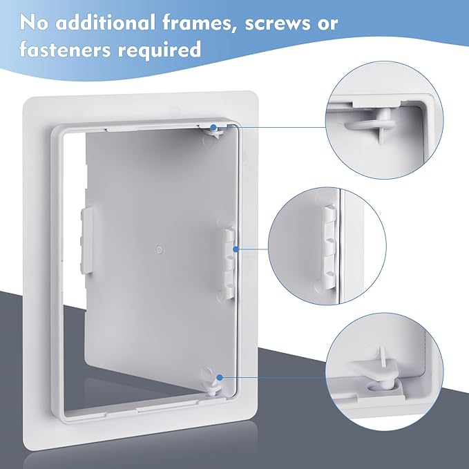 Donext Access Plumbing Panel for Drywall Ceiling, 6x9 in Plastic Access Door, Wall Hole Cover Plate for Plumbing & Electrical & Wiring, White