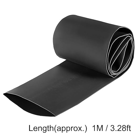 uxcell Heat Shrink Tubing, 70mm Dia 113mm Flat Width 2:1 Rate Shrinkable Tube Cable Sleeve 1m - Black