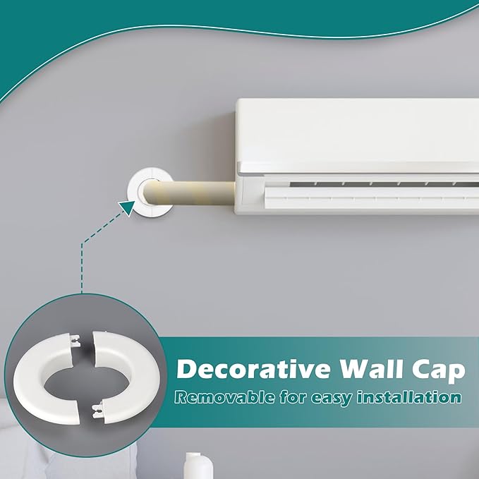 Daisypower Wall Sleeve for Air Conditioner Line Set Covers for Outside Units, Mini Split Line Set AC Sleeve Trough the Wall Pipe Accessories for 3in Wall Hole (8 inches Length)
