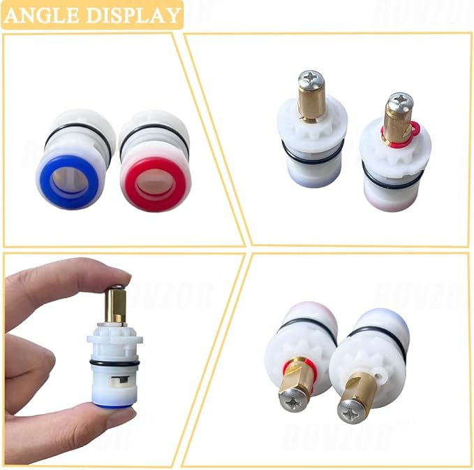 Ceramic Stem Disc Faucet Cartridge (Hot & Cold Pair), Replacement for 9608020 9608060 48/143/149 Series, Universal Bathroom Valve Cartridge