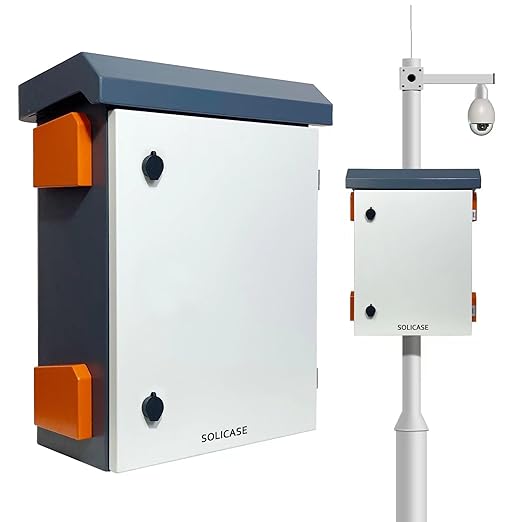 Outdoor Electrical Box NEMA Enclosure Weatherproof Junction Box with Fan Vent Metal Electrical Cabinet with Shelves(24x20x12”)