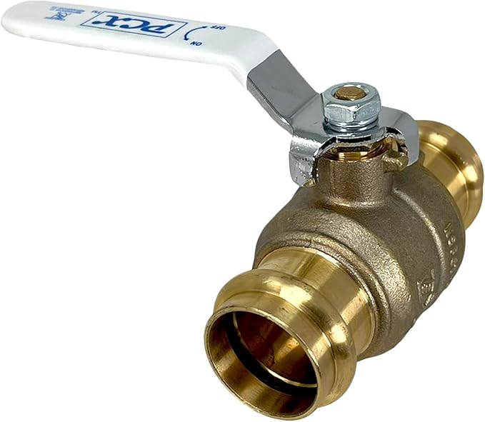 PROCURU 10-Pack 1-Inch Press Copper Ball Valve, Heavy Duty Brass Body, Full Port, LF Certified Safe (3BP100-10P)