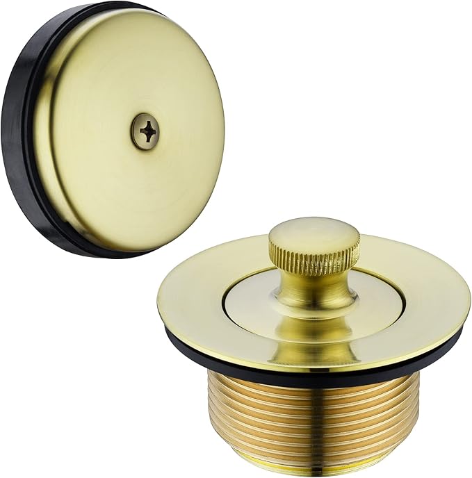 BESTILL Bathtub Drain Kit and Overflow Faceplate, Brushed Gold