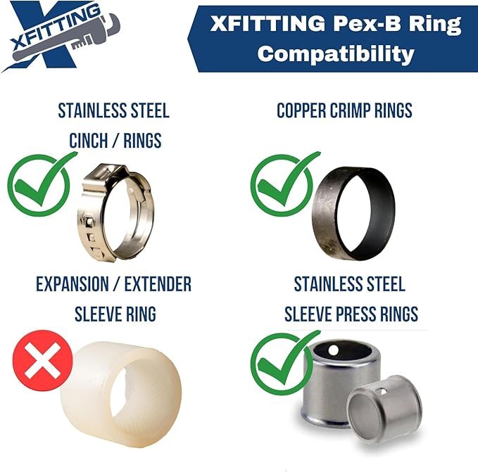 XFITTING 1/2 inch Pex A x 1/2 inch Press Coupling, 202-4-6=10XX, 10 Pieces