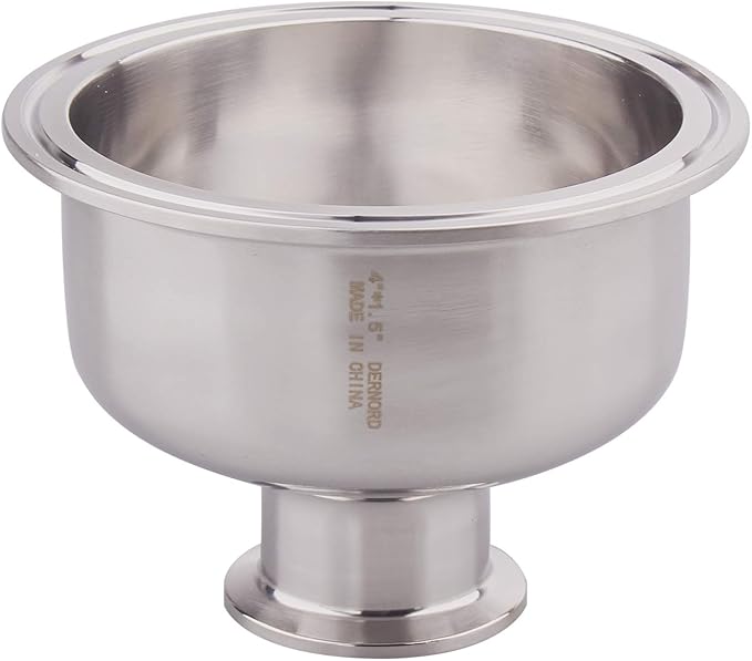 DERNORD Tri Clamp Bowl Reducer Sanitary Fitting Stainless Steel 304 (Tri Clamp Size: 4 inch x 1.5 inch)