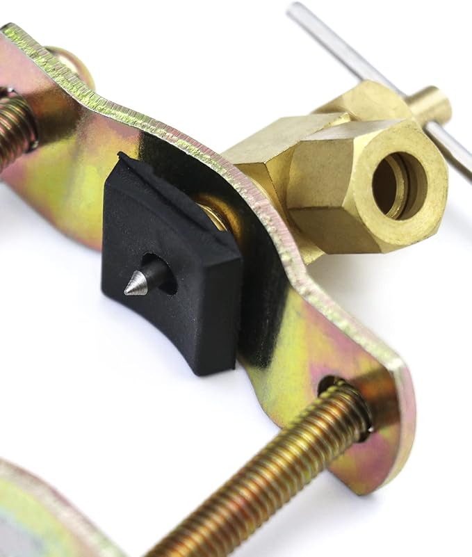QWORK Self-Tapping Saddle Valve, Pack of 2, Copper Needle Valve with 1/4" Compression Outlet, Fit 3/8" to 1-1/4" OD Tube