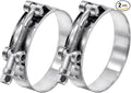 2 Pack 2.75 inch T-Bolt Hose Clamps, Stainless Steel_304 Working Range 75mm-83mm for 2.75" Hose ID, Turbo Intake Intercooler Clamp for Automotive