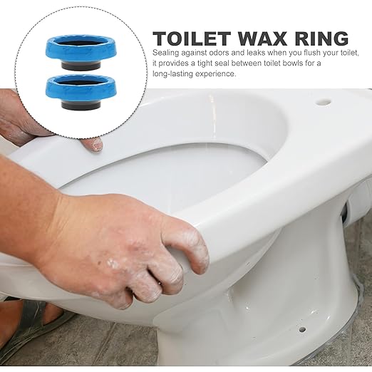 2pcs Toilet Wax Ring Replacement Seal Gasket Kit with Premium Rubber and Toilet Flange Accessory for Home and Office Anti-Aging Bowl Seal