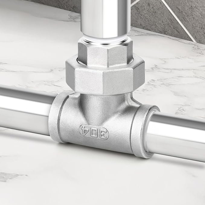 TAISHER 1PCS 304 Stainless Steel 3 Way Tee Union，1/2" NPT Female x 1/2" NPT Male x 1/2" NPT Female Cast Pipe Fitting