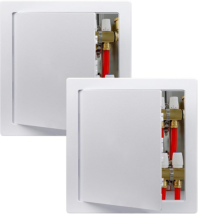 Donext Access Plumbing Panel for Drywall Ceiling, 12x12 in 2 PC Plastic Access Door, Wall Hole Cover Plate for Plumbing & Electrical & Wiring, White