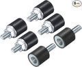 uxcell 6pcs M4x10mm Rubber Isolator Mounts with Studs 10x10mm Male Female Vibration Shock Absorber Zinc Plated Cylindrical Thread Mounts Anti Vibration Isolators with 6pcs M4 Lock Nuts