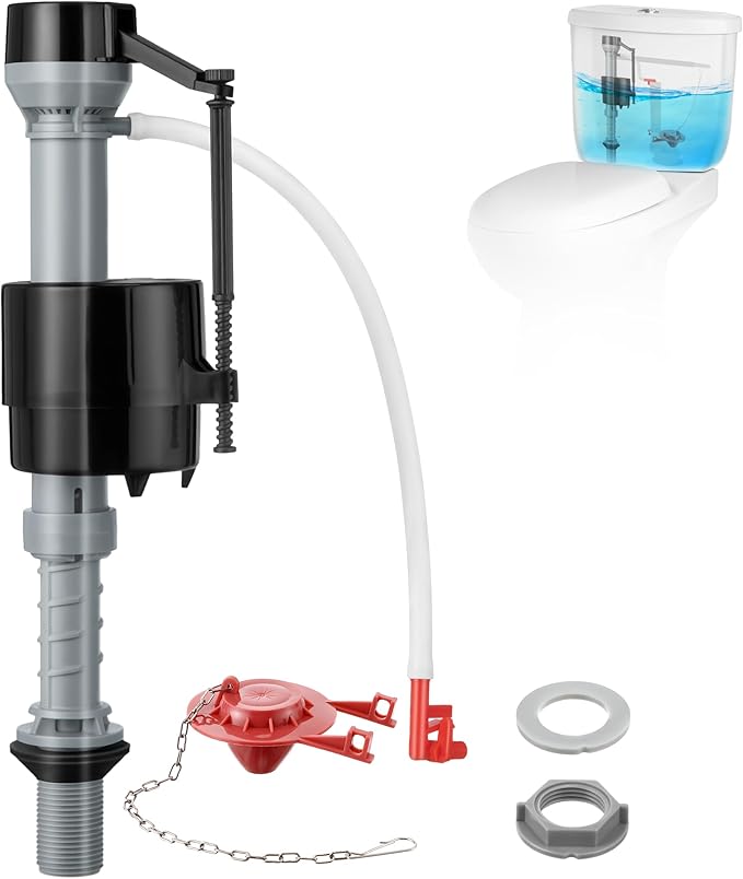 Saillong 1 Sets Toilet Float Replacement Kit, Universal Toilet Flusher Replacement Kit and 2 Inch Flapper Replacements, High-Performance Tank Water Control and Fill Valve