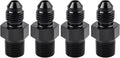 EVIL ENERGY 4AN Male Flare to 1/8" NPT Pipe Fitting Adapter Aluminum Straight Black 4PCS