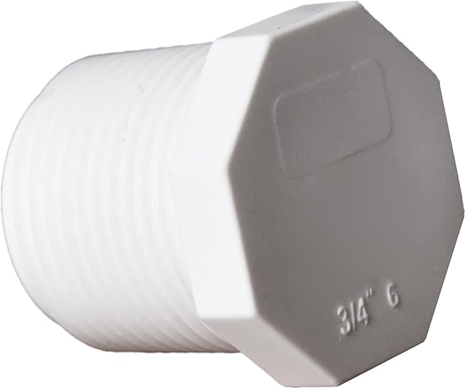 10pcs 0.75Inch PVC Cleanout Plug Male Threaded Drain Cap Coupling Adapter for PVC Pipe Pressure Fitting Schedule 40 NPT Thread Water Pipe closing (3/4", 10)