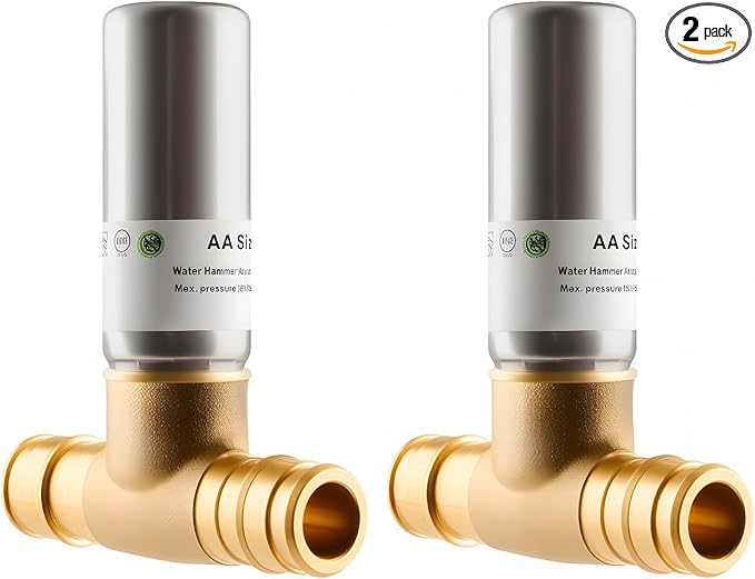 2Pcs Stainless Steel Water Hammer Arrestor, 1/2 Inch Pex-A Expansion Tee Hammer Arrestor For Potable Water Plumbing Application, F1960 Tee Connection