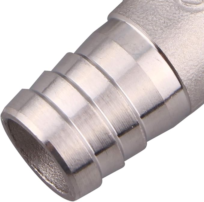 DERNORD 3/4" Hose Barb x 1/2" Male NPT Stainless Steel 90 Degree Elbow- Home Brew Pipe Fitting