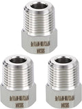 METALLIXITY 1PCS 3/8" Male NPT x 1/4" FeMale NPT Thread 304 Stainless Steel Hex Bushing Extension Tube Adapters Convert for Water Tub Spout/Shower