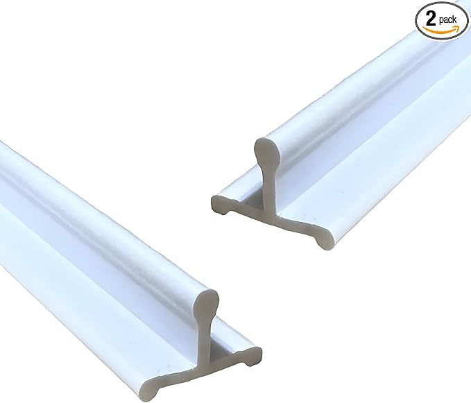 KC Hardware Vinyl Sliding Screen Door Track, Sliding Door Bottom Track Replacement, Patio Screen Door Guide - Flat White Vinyl -72 Inch- Pack of 2