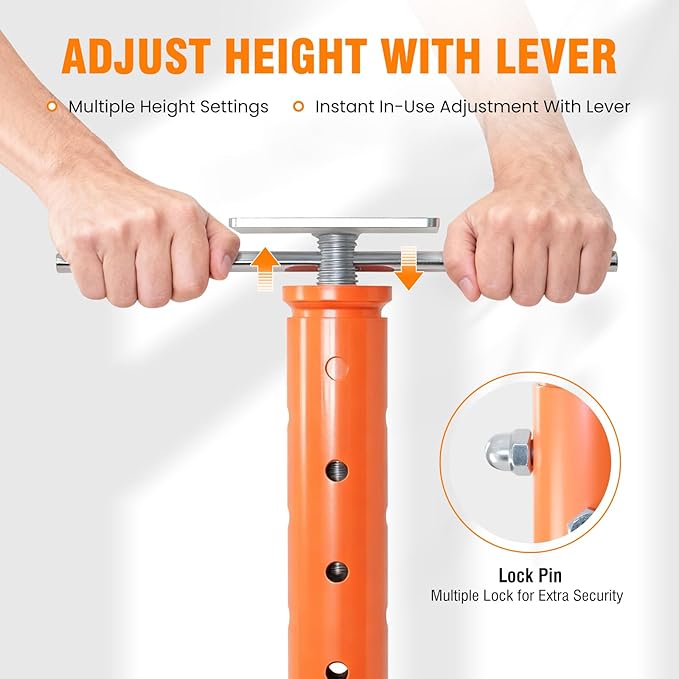 Adjustable Support Jack Post, 4-Pack 2-Ton Screw Jack Stand for House Floor Leveling, Beam Support, Deck & Shed Leveling, 4400 lbs Capacity, 19 to 36 Inch, Orange