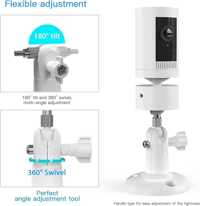 Adjustable Wall Mount Compatible with Pan Tilt Camera (1pack，White)