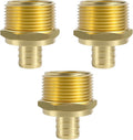 SUNGATOR 3-Pack PEX 3/4" x 1" NPT Male Threaded Adapter Crimp Fitting, No Lead Brass