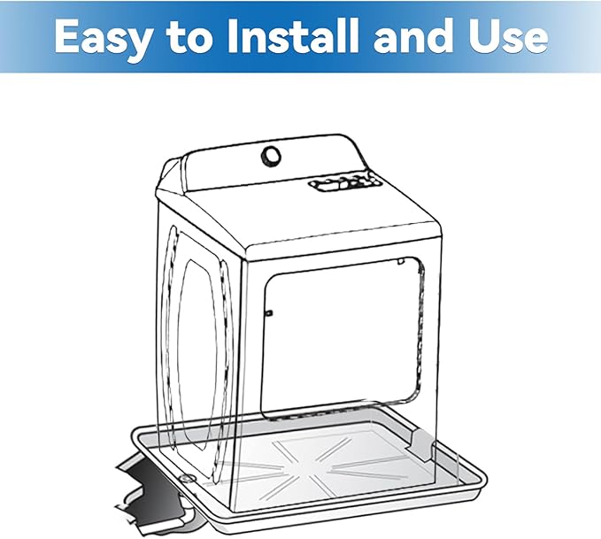 Washing Machine Drain Pan, Features a Heavy Durable Plastic Construction,Protects Floors from Leaksf,Size 30X32 Including 1" Drain Fittings(White)