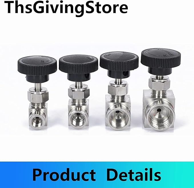 1/8 1/4 3/8 1/2 Inch NPT Valves 304 Stainless Steel NPT Female Needle for Valve Flow Control Water Gas Oil (NPT 1/8)