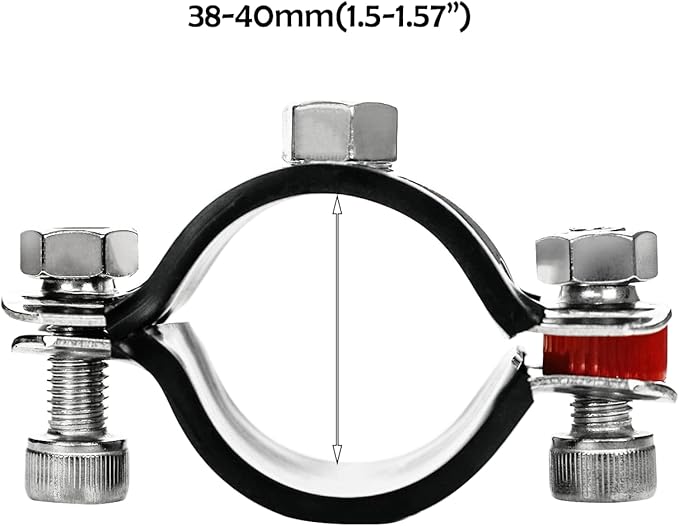 2 Pack Pipe Supports,304 Stainless Steel Wall Mount Ceiling Mount Pipe Bracket Clamp Ring Hanger with Screws for Pipe OD 38-40mm