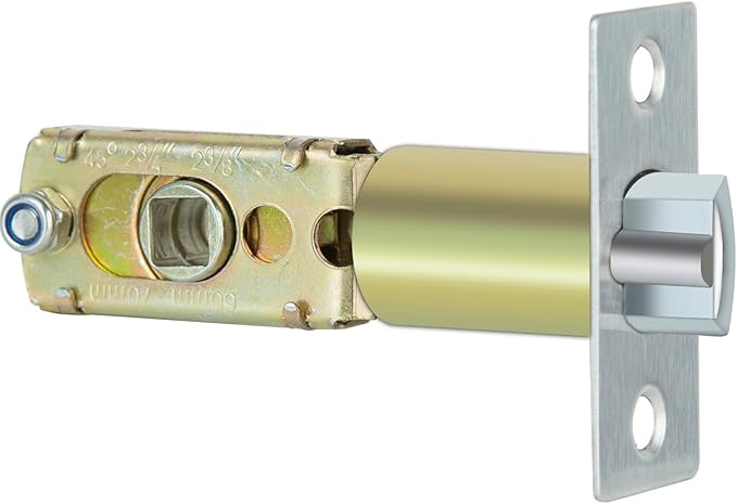 Entry Door Lock Latch Deadlatch Bolt deadbolt Latch Adjustable 2-3/8" or 2-3/4" Size 60/70mm Fit 45° Rotating Angle Door Lock and Lever Door (1, 45D)