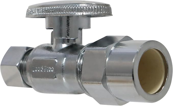 10 Pieces XFITTING 3/8" OD Compression x 1/2" CPVC Straight Valve, Brass