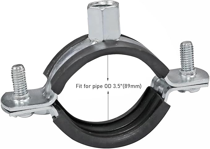 AKIHISA 5 PCS Split Ring Pipe Hanger Heavy Duty Adjustable Pipe Bracket Clamp Wall Mount Ceiling Mount Pipe Support ID 3.5 Inch(89mm)