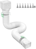 Rain Gutter Downspout Extensions, Downspout Extender for Rainwater Drainage Flexible, Down Spout Drain Extension Pipe and Extendable from 21 to 66 Inches (White)