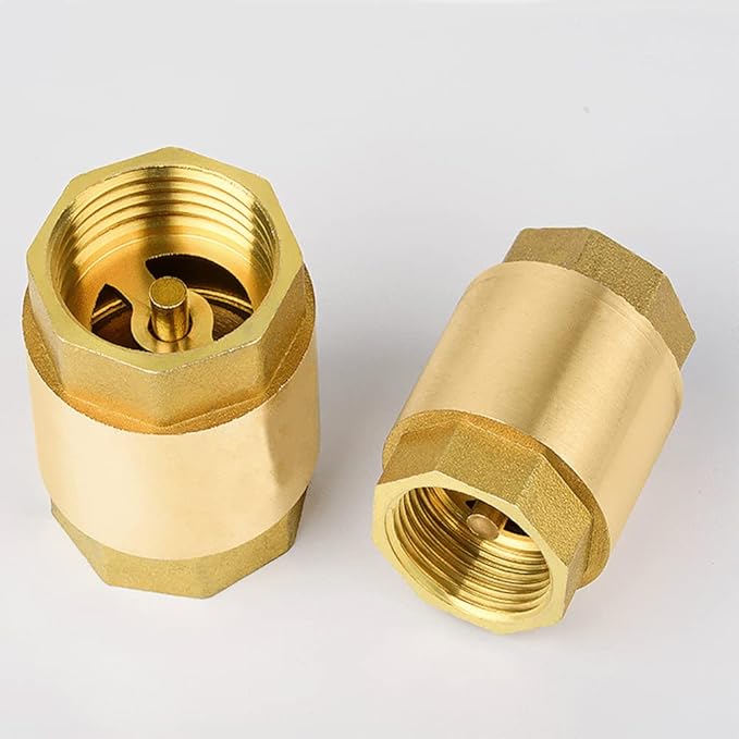 3/4" NPT Brass In-Line Vertical Check Valve, Thread Female One Way Backflow Preventer Check Valve, 3/4" Check Valve, 200WOG