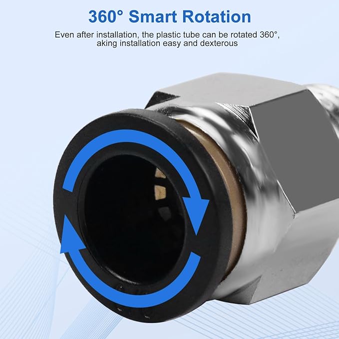 10 Pcs Push-to-Connect Fittings 3/8 Inch Tube OD x 3/8 Inch NPT Thread Pneumatic Male Straight Quick Connect Air line fittings