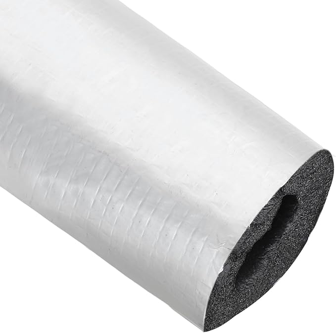 PATIKIL Pipe Insulation Foam Tube, 3.3FT Length Self Adhesive Pipe Freeze Protection Wrap with Aluminum Foil 0.8"(20MM) ID x 2cm Thickness for Outdoor Winter Irrigation