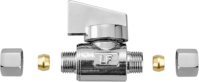 4 Pack Premium Brass 1/4" Compression x 1/4" Compression Angle Valve Quarter Turn Water Straight Angle Valve