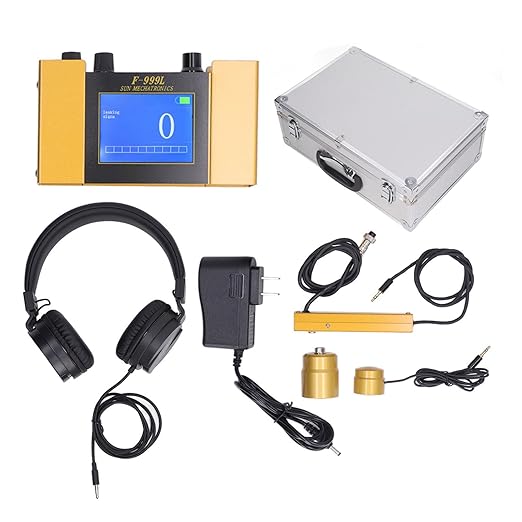 Water Leak Detector, Underground Water Pipe Leakage Monitor with Digital Display & Earphone & Carrying Case for Water Leakage Detection Construction Pipelines (US Plug)