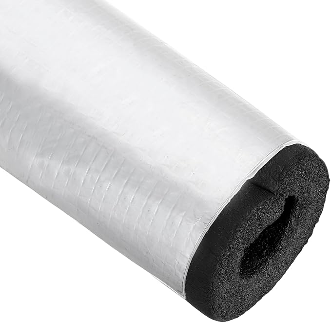 PATIKIL Pipe Insulation Foam Tube, 3.3FT Length Self Adhesive Pipe Freeze Protection Wrap with Aluminum Foil 1.26"(32MM) ID x 2cm Thickness for Outdoor Winter Irrigation