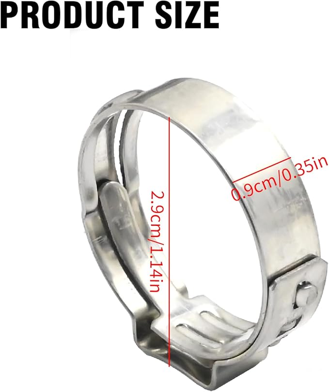 EATAKWARD 3/4 Inch Pex Crimp Ring, 50 Pack Pex Fitting Clamps Pinch Ring, 304 Stainless Steel Clamps Pinch Ring for PEX Tubing Fittings Connection