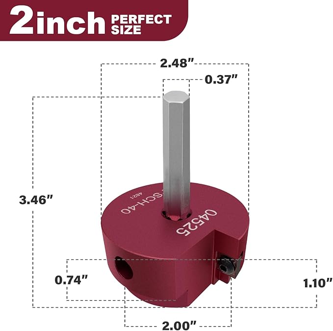 2 Inch PVC Pipe Reamer PPR200 Clean Ream Extreme with 3/8-Inch Hex Shaft, Meifrenship Plumbing Tool Head Aluminum, Pipe Reamer Tool for 2" SCH. 40 PVC, CPVC & ABS Fittings, PVC Fitting Saver