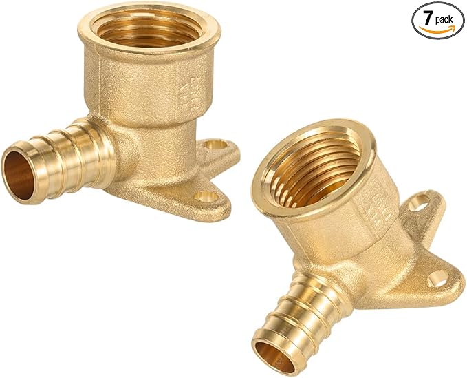 2 Pack ORIANSE Drop Ear Elbow Pex Fittings,1/2" PEX x 1/2" NPT Female Threaded Brass Barb Fittings, Full Port for PEX pipes, NSF/ANSI 61 NSF 372 Certificate, ASTM F1807 Certified