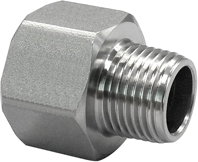 Stainless Steel Reducer Adapter 1/2" NPT Female x 3/8" NPT Male (Pack of 2)