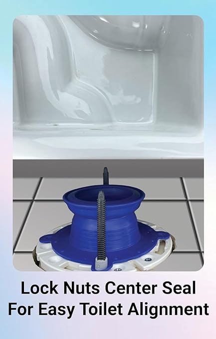 One N Done Toilet Flange Repair Kit – Complete Toilet Wax Ring Replacement Kit – Durable Waxless Toilet Ring – Includes Toilet Flange Bolts, Toilet Bowl Caps, and Toilet Flange Extension Kit (1 Pack)