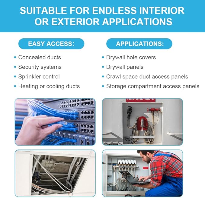 Access Panel for Drywall, 22 x 22 inch with Lock and Key, for Ceiling, Electrical Conduits, Heavy Duty Metal Steel Access Door (White)