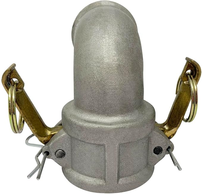 Gloxco Aluminum Type DA Cam and Groove Hose Fitting, 90 Degree Elbow, 1-1/2" Female Camlock x 1-1/2" Male Camlock (CAM-15-DA90-AL)