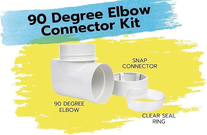 DIY Dryer Vent Connector Kit - Space Saving, Toolless Design with Airtight Seal - STV-90 by Ziggurat Products